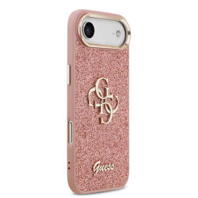 Apple iPhone 17 Air Kılıf Guess Orjinal Lisanslı 4G Büyük Metal Kamera Çerçeveli ve Logolu Glitter Kapak - 13