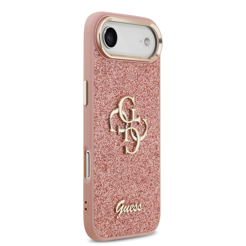 Apple iPhone 17 Air Kılıf Guess Orjinal Lisanslı 4G Büyük Metal Kamera Çerçeveli ve Logolu Glitter Kapak - 13