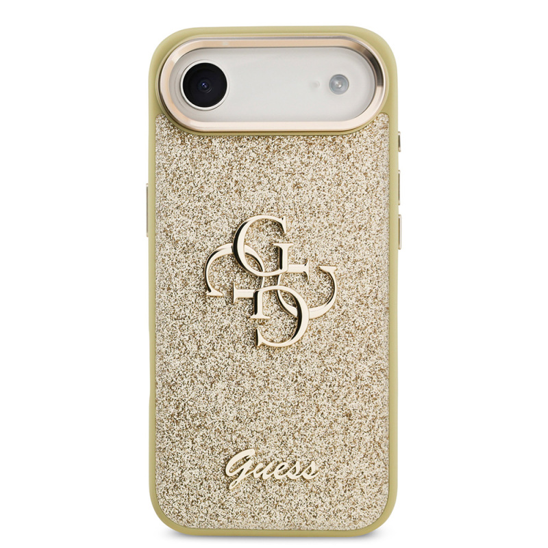 Apple iPhone 17 Air Kılıf Guess Orjinal Lisanslı 4G Büyük Metal Kamera Çerçeveli ve Logolu Glitter Kapak - 21
