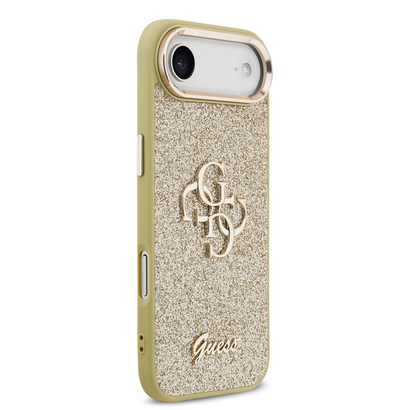 Apple iPhone 17 Air Kılıf Guess Orjinal Lisanslı 4G Büyük Metal Kamera Çerçeveli ve Logolu Glitter Kapak - 22