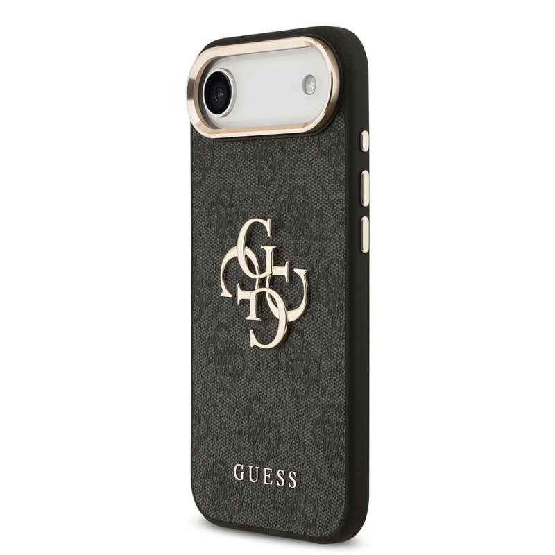 Apple iPhone 17 Air Kılıf Guess Orjinal Lisanslı Gold Metal Kamera Çerçeveli 4G Desenli Metal Büyük 4G ve Yazı Logolu Kapak - 5