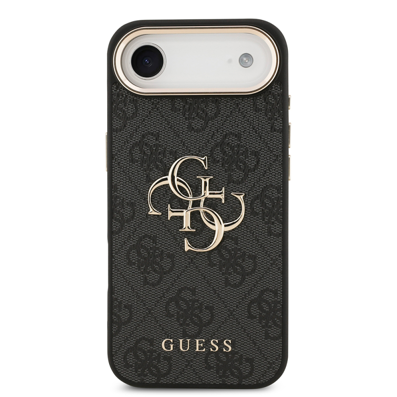 Apple iPhone 17 Air Kılıf Guess Orjinal Lisanslı Gold Metal Kamera Çerçeveli 4G Desenli Metal Büyük 4G ve Yazı Logolu Kapak - 6