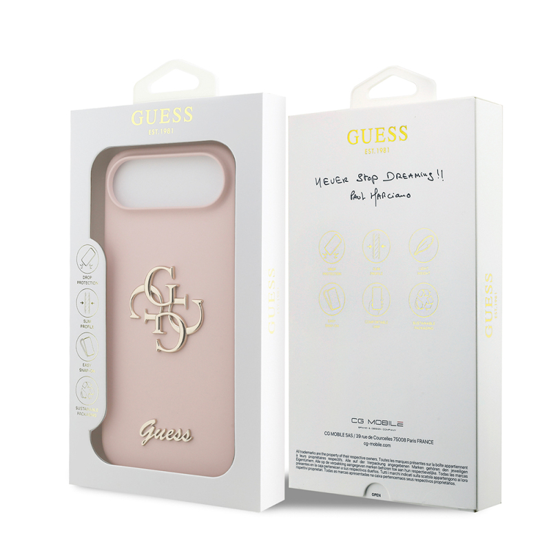 Apple iPhone 17 Air Kılıf Guess Orjinal Lisanslı Grained Yazı Logolu Kapak - 17