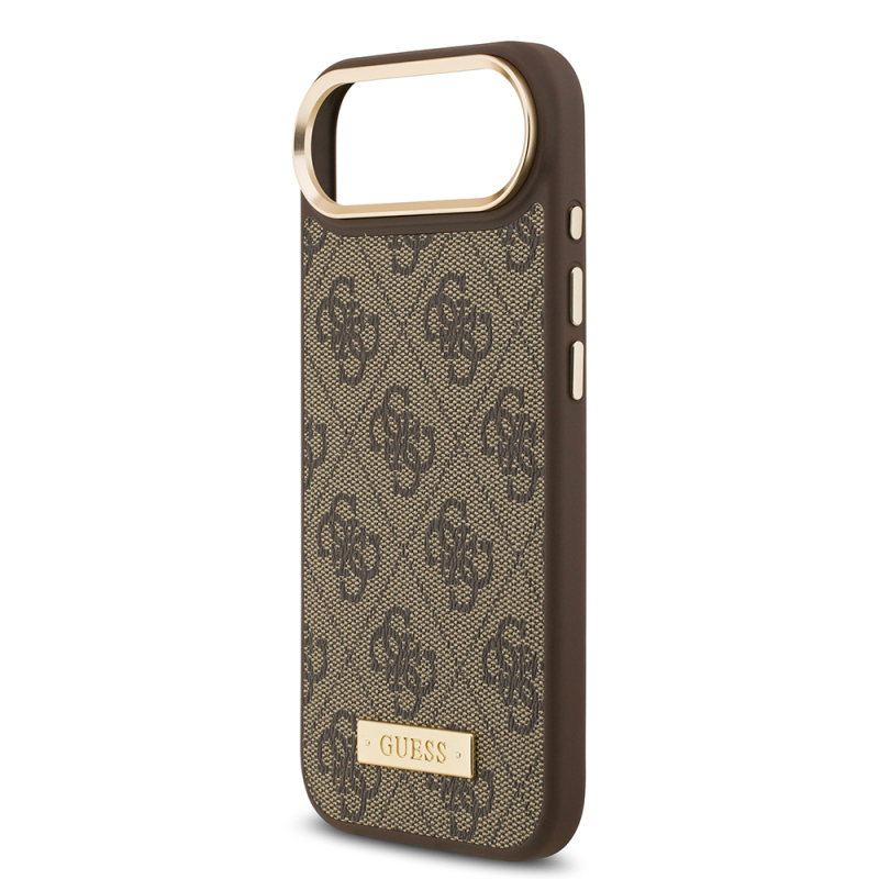 Apple iPhone 17 Air Kılıf Guess Orjinal Lisanslı M-safe Şarj Özellikli 4G Desenli PU Metal Plaka Klasik Logolu Kapak - 9