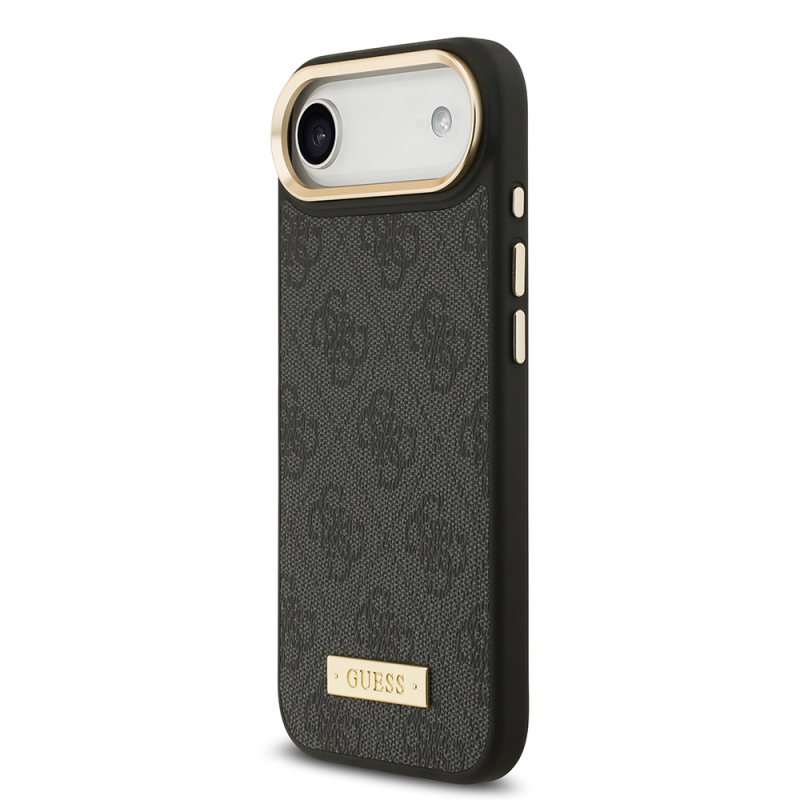 Apple iPhone 17 Air Kılıf Guess Orjinal Lisanslı M-safe Şarj Özellikli 4G Desenli PU Metal Plaka Klasik Logolu Kapak - 11