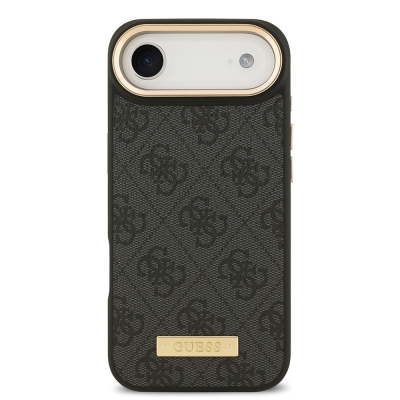 Apple iPhone 17 Air Kılıf Guess Orjinal Lisanslı M-safe Şarj Özellikli 4G Desenli PU Metal Plaka Klasik Logolu Kapak - 12