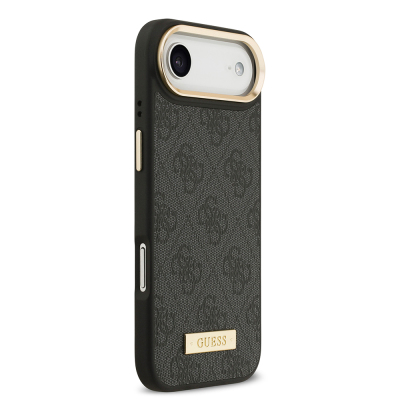 Apple iPhone 17 Air Kılıf Guess Orjinal Lisanslı M-safe Şarj Özellikli 4G Desenli PU Metal Plaka Klasik Logolu Kapak - 13