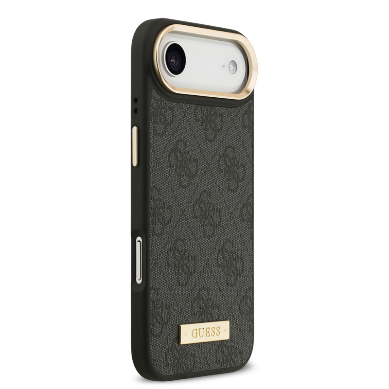 Apple iPhone 17 Air Kılıf Guess Orjinal Lisanslı M-safe Şarj Özellikli 4G Desenli PU Metal Plaka Klasik Logolu Kapak - 13