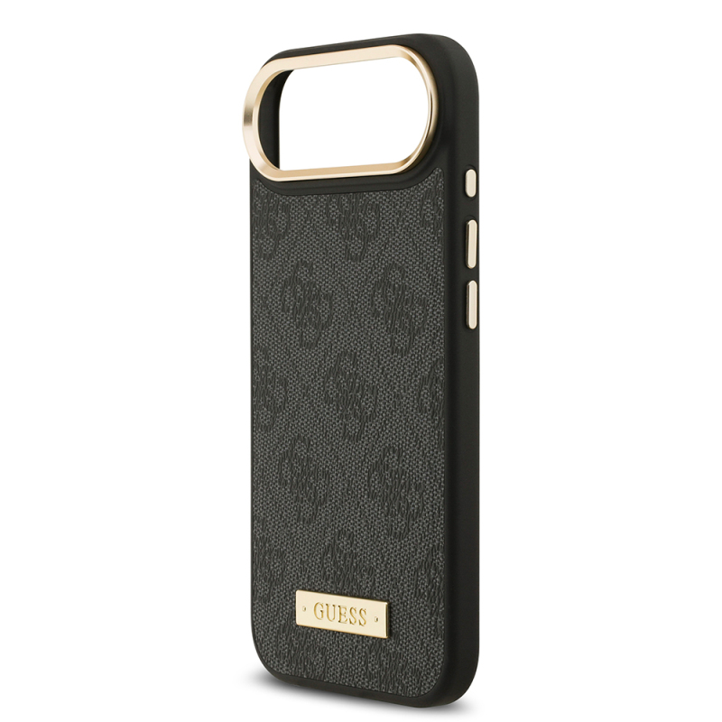 Apple iPhone 17 Air Kılıf Guess Orjinal Lisanslı M-safe Şarj Özellikli 4G Desenli PU Metal Plaka Klasik Logolu Kapak - 15