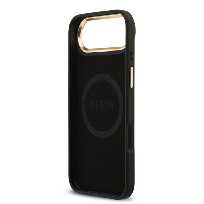 Apple iPhone 17 Air Kılıf Guess Orjinal Lisanslı M-safe Şarj Özellikli 4G Desenli PU Metal Plaka Klasik Logolu Kapak - 16