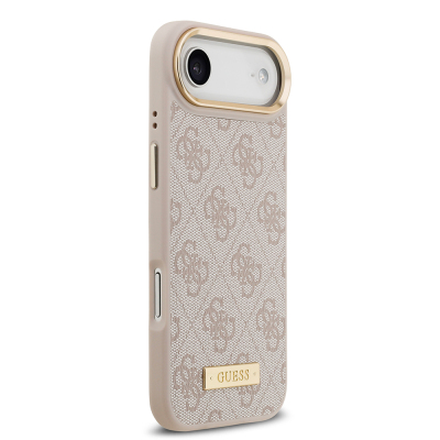 Apple iPhone 17 Air Kılıf Guess Orjinal Lisanslı M-safe Şarj Özellikli 4G Desenli PU Metal Plaka Klasik Logolu Kapak - 19