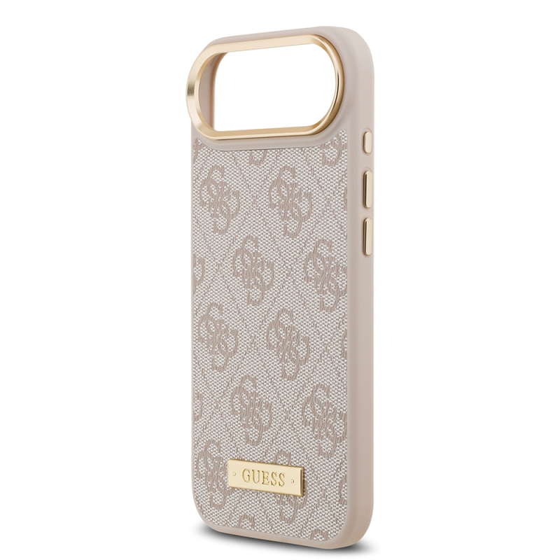 Apple iPhone 17 Air Kılıf Guess Orjinal Lisanslı M-safe Şarj Özellikli 4G Desenli PU Metal Plaka Klasik Logolu Kapak - 21
