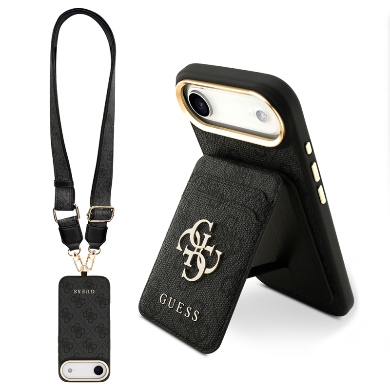 Apple iPhone 17 Air Kılıf Guess Orjinal Lisanslı M-safe Şarj Özellikli Askılı ve 4G Logo Kartlıklı Kapak - 3