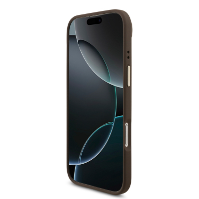 Apple iPhone 17 Air Kılıf Guess Orjinal Lisanslı M-safe Şarj Özellikli Gold Metal Kamera Çerçeveli Taşlı 4G Logolu Kapak - 6
