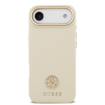 Apple iPhone 17 Air Kılıf Guess Orjinal Lisanslı M-safe Şarj Özellikli Grained Yazı ve Taşlı 4G Logolu Kapak - 6