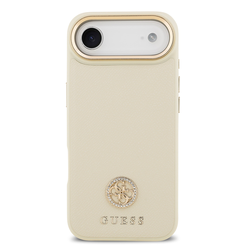 Apple iPhone 17 Air Kılıf Guess Orjinal Lisanslı M-safe Şarj Özellikli Grained Yazı ve Taşlı 4G Logolu Kapak - 6