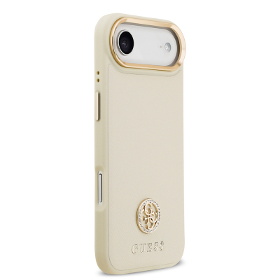 Apple iPhone 17 Air Kılıf Guess Orjinal Lisanslı M-safe Şarj Özellikli Grained Yazı ve Taşlı 4G Logolu Kapak - 7