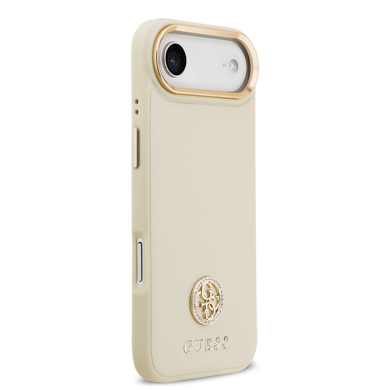 Apple iPhone 17 Air Kılıf Guess Orjinal Lisanslı M-safe Şarj Özellikli Grained Yazı ve Taşlı 4G Logolu Kapak - 7
