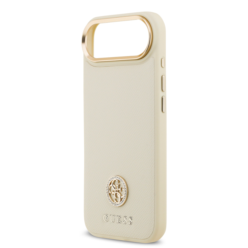 Apple iPhone 17 Air Kılıf Guess Orjinal Lisanslı M-safe Şarj Özellikli Grained Yazı ve Taşlı 4G Logolu Kapak - 9
