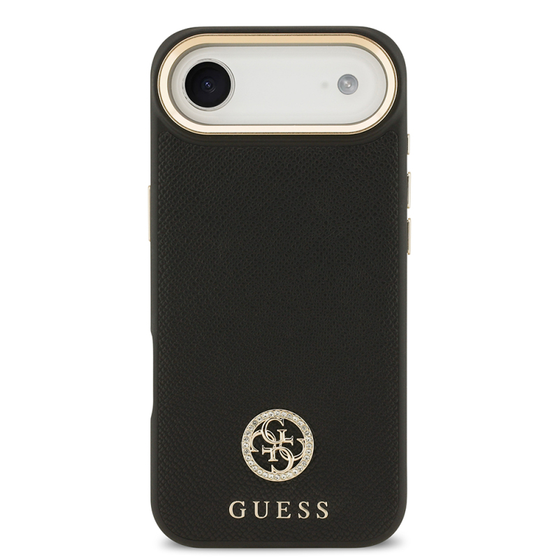 Apple iPhone 17 Air Kılıf Guess Orjinal Lisanslı M-safe Şarj Özellikli Grained Yazı ve Taşlı 4G Logolu Kapak - 13
