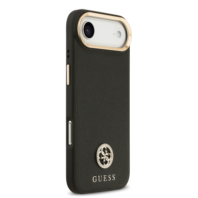 Apple iPhone 17 Air Kılıf Guess Orjinal Lisanslı M-safe Şarj Özellikli Grained Yazı ve Taşlı 4G Logolu Kapak - 14