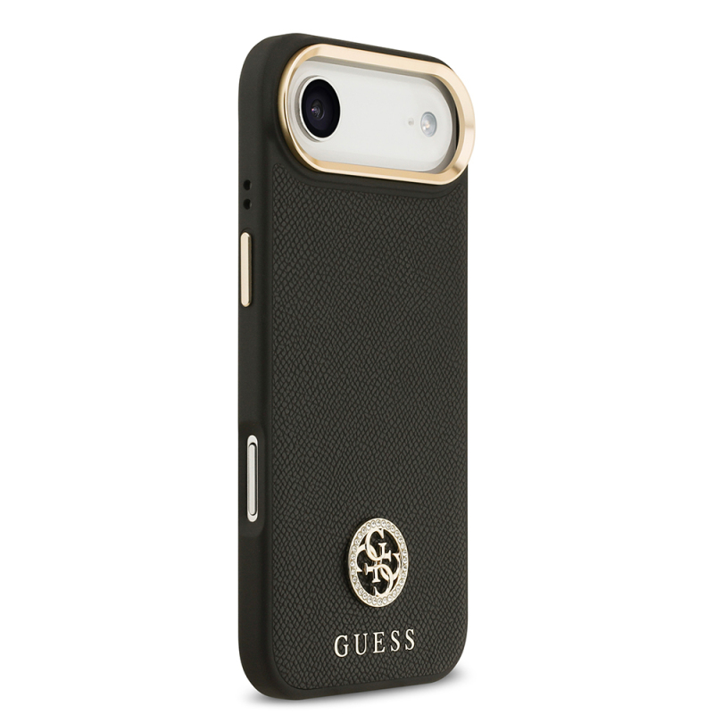 Apple iPhone 17 Air Kılıf Guess Orjinal Lisanslı M-safe Şarj Özellikli Grained Yazı ve Taşlı 4G Logolu Kapak - 14