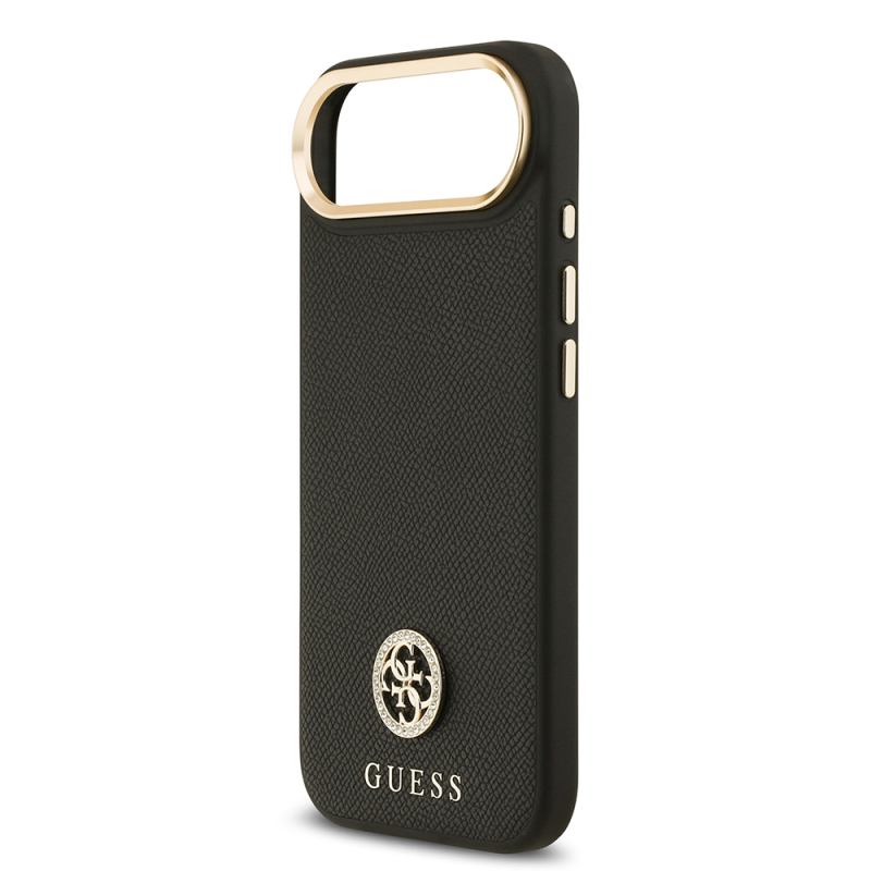 Apple iPhone 17 Air Kılıf Guess Orjinal Lisanslı M-safe Şarj Özellikli Grained Yazı ve Taşlı 4G Logolu Kapak - 16