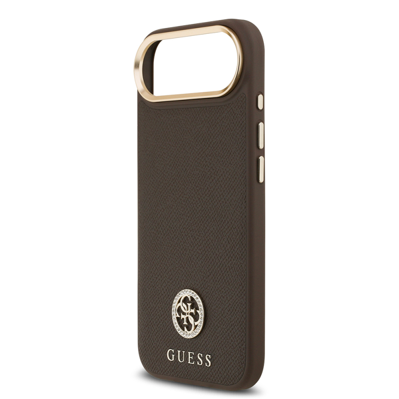 Apple iPhone 17 Air Kılıf Guess Orjinal Lisanslı M-safe Şarj Özellikli Grained Yazı ve Taşlı 4G Logolu Kapak - 23