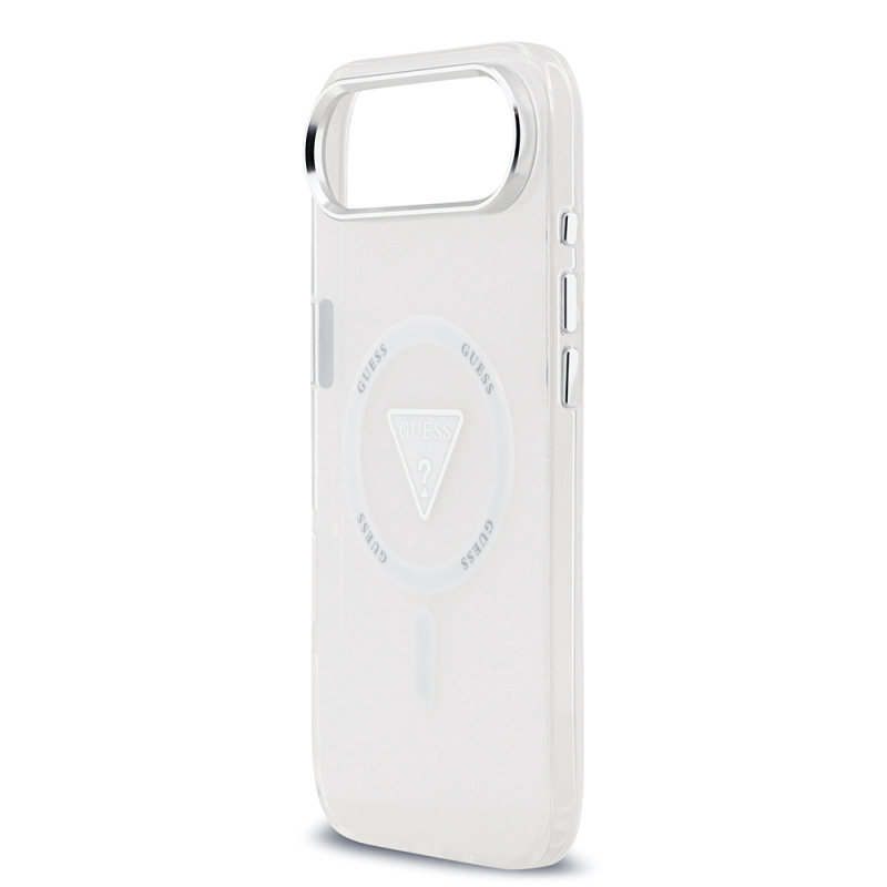 Apple iPhone 17 Air Kılıf Guess Orjinal Lisanslı M-safe Şarj Özellikli IML Baskılı Üçgen Logolu Metal Kamera Çerçeveli Kapak - 8