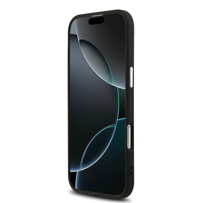 Apple iPhone 17 Air Kılıf Guess Orjinal Lisanslı M-safe Şarj Özellikli Metal Kamera Çerçeveli Üçgen Logolu Glitter Kapak - 27