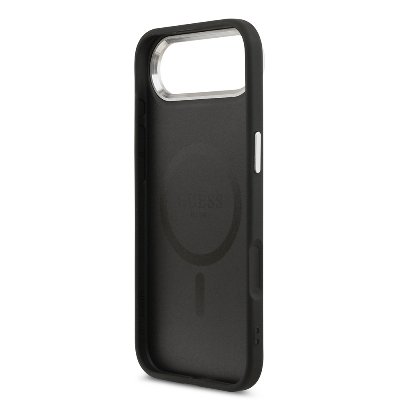 Apple iPhone 17 Air Kılıf Guess Orjinal Lisanslı M-safe Şarj Özellikli PU Deri Metal Kamera Çerçeveli Üçgen Logolu Kapak - 8