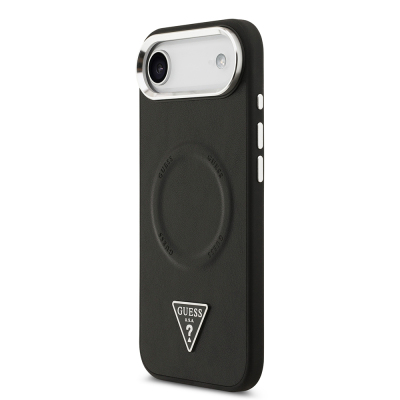 Apple iPhone 17 Air Kılıf Guess Orjinal Lisanslı M-safe Şarj Özellikli PU Deri Metal Kamera Çerçeveli Üçgen Logolu Kapak - 3