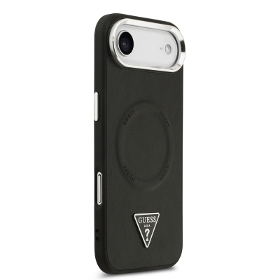 Apple iPhone 17 Air Kılıf Guess Orjinal Lisanslı M-safe Şarj Özellikli PU Deri Metal Kamera Çerçeveli Üçgen Logolu Kapak - 5