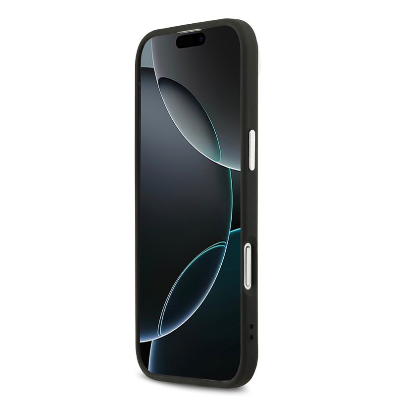 Apple iPhone 17 Air Kılıf Guess Orjinal Lisanslı M-safe Şarj Özellikli Sıcak Baskılı Klasik Yazı Logolu PU Deri Peony Kapak - 6