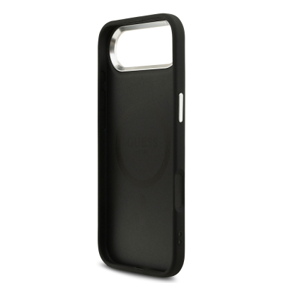 Apple iPhone 17 Air Kılıf Guess Orjinal Lisanslı M-safe Şarj Özellikli Sıcak Baskılı Klasik Yazı Logolu PU Deri Peony Kapak - 8