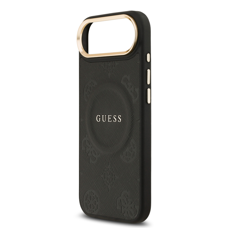Apple iPhone 17 Air Kılıf Guess Orjinal Lisanslı M-safe Şarj Özellikli Sıcak Baskılı Yazı Logolu PU Deri Peony Kapak - 21
