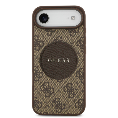 Apple iPhone 17 Air Kılıf Guess Orjinal Lisanslı M-safe Şarj Özellikli Yazı Logolu Circle Classic Kapak - 5