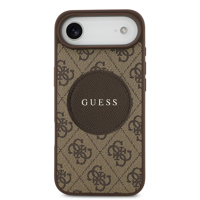 Apple iPhone 17 Air Kılıf Guess Orjinal Lisanslı M-safe Şarj Özellikli Yazı Logolu Circle Classic Kapak - 5
