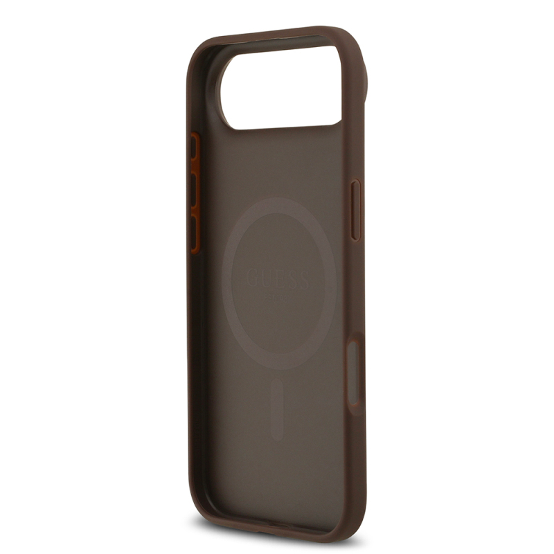 Apple iPhone 17 Air Kılıf Guess Orjinal Lisanslı M-safe Şarj Özellikli Yazı Logolu Circle Classic Kapak - 9