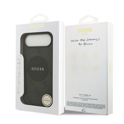 Apple iPhone 17 Air Kılıf Guess Orjinal Lisanslı M-safe Şarj Özellikli Yazı Logolu Circle Classic Kapak - 24