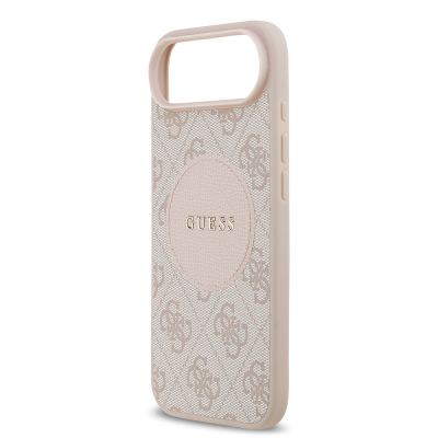 Apple iPhone 17 Air Kılıf Guess Orjinal Lisanslı M-safe Şarj Özellikli Yazı Logolu Circle Classic Kapak - 21