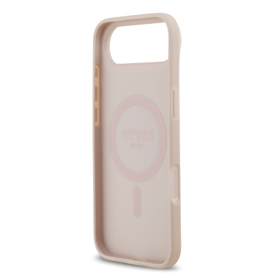 Apple iPhone 17 Air Kılıf Guess Orjinal Lisanslı M-safe Şarj Özellikli Yazı Logolu Circle Classic Kapak - 22