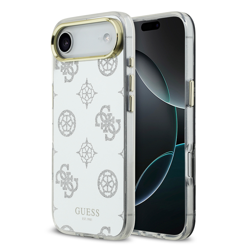 Apple iPhone 17 Air Kılıf Guess Orjinal Lisanslı Metal Kamera Çerçeveli Simli Aynalı Kapak - 1