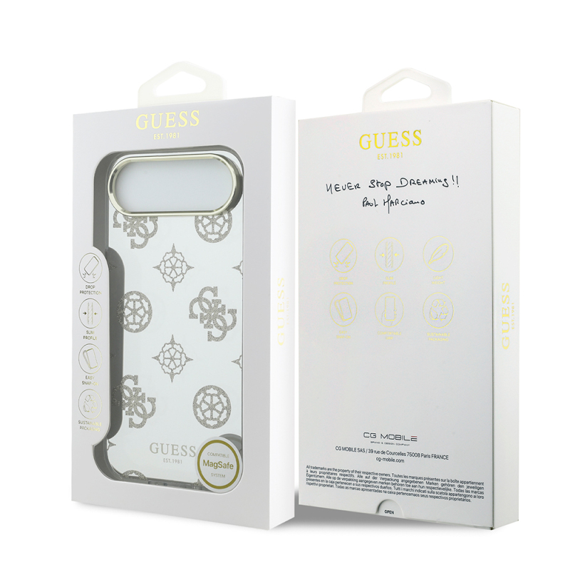Apple iPhone 17 Air Kılıf Guess Orjinal Lisanslı Metal Kamera Çerçeveli Simli Aynalı Kapak - 17