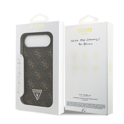 Apple iPhone 17 Air Kılıf Guess Orjinal Lisanslı PU Deri 4G Desenli Üçgen Logolu Kapak - 9