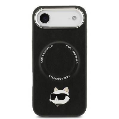 Apple iPhone 17 Air Kılıf Karl Lagerfeld Orjinal Lisanslı M-safe Şarj Özellikli Metal Kamera ve Buton Tasarımlı Choupette PU Deri Kapak - 4