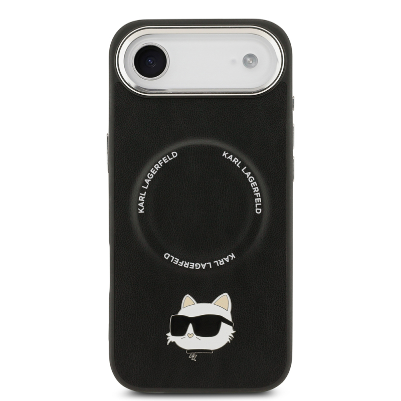 Apple iPhone 17 Air Kılıf Karl Lagerfeld Orjinal Lisanslı M-safe Şarj Özellikli Metal Kamera ve Buton Tasarımlı Choupette PU Deri Kapak - 4