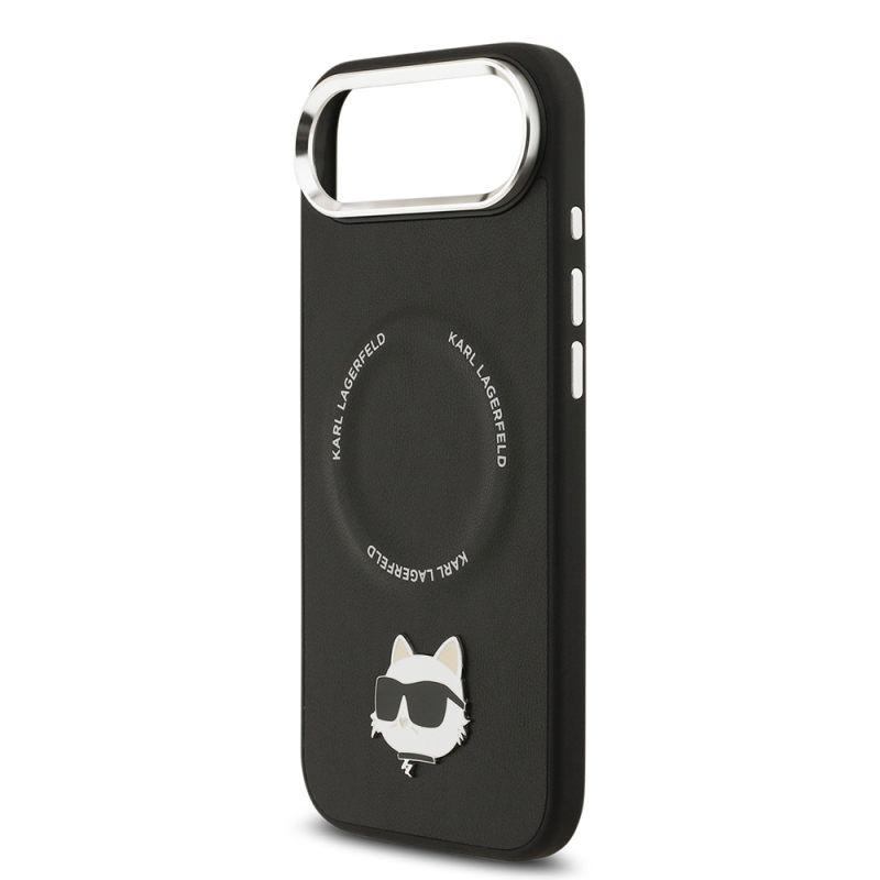 Apple iPhone 17 Air Kılıf Karl Lagerfeld Orjinal Lisanslı M-safe Şarj Özellikli Metal Kamera ve Buton Tasarımlı Choupette PU Deri Kapak - 7