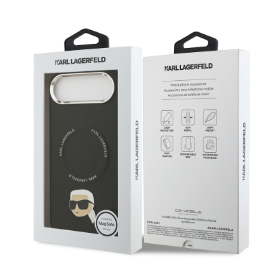 Apple iPhone 17 Air Kılıf Karl Lagerfeld Orjinal Lisanslı M-safe Şarj Özellikli Metal Kamera ve Buton Tasarımlı Karl PU Deri Kapak - 9