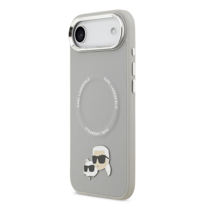 Apple iPhone 17 Air Kılıf Karl Lagerfeld Orjinal Lisanslı M-safe Şarj Özellikli Metal Kamera ve Buton Tasarımlı K&C PU Deri Kapak - 5